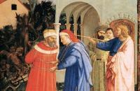 弗拉·安杰利科（Fra Angelico，意大利，1400-1455）作品-使徒圣詹姆斯大帝释放魔术师 Hermogenes