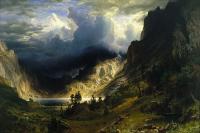 阿尔伯特·<font color='red'>比尔施塔特</font>（Albert Bierstadt）作品《落基山脉的风暴 罗莎莉》高清下载