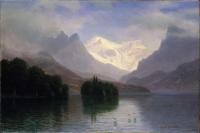 阿尔伯特·<font color='red'>比尔施塔特</font>（Albert Bierstadt）–山景 油画作品