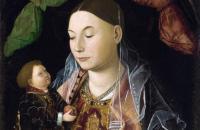 安东内洛·达·墨西拿 （Antonello da Messina，1430-1479，意大利）作品-麦当娜和孩子（盐渍麦当娜）