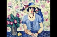 亨利·马蒂斯（Henri Matisse）-意大利编织的草帽，花瓶里的花，1923年