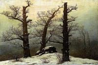 前500幅世界名画-《雪中的支石墓》 Caspar David Friedrich - 布面油画 - 61 x 80 cm