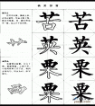 毛笔楷书实用网上教程-草字头和西字头的写法