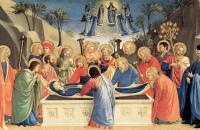 弗拉·安杰利科（Fra Angelico，意大利，1400-1455）作品-处女的埋葬和她的灵魂在天堂的接受