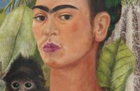 (前500幅世界名画）-弗里达·卡罗（Frida Kahlo）-与猴子的自画像，1938 年油画 墨西哥