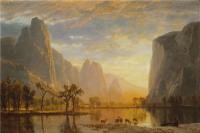 阿尔伯特·<font color='red'>比尔施塔特</font>（Albert Bierstadt）高清油画-约塞米蒂山谷 1