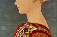 多梅尼科·维内齐亚诺（Domenico Veneziano，1410-1461，意大利画家）作品-一个年轻女子的肖像