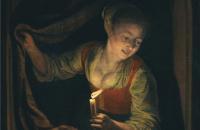 格里特·道（Gerrit Dou）-点燃的蜡烛，在一个窗口的年轻女子 1658年-1665年荷兰油画