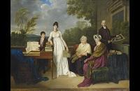 阿黛尔·罗曼尼 （Adele Romany） 作品- Portrait de la famille de l'artiste posant devant le chateau de Juilly