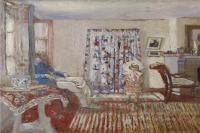 爱德华·维亚尔（Edouard Vuillard）-画家克尔·泽维尔·卢塞尔和他的女儿作品欣赏