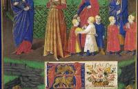 让·福凯（Jean Fouquet，法国画家，1420-1481）作品-《圣安妮和三个玛丽》