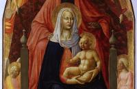 马萨乔（Masaccio，意大利，1401-1428）作品-麦当娜和圣安娜的孩子